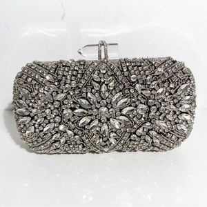 Nina Silver Embellished Clutch